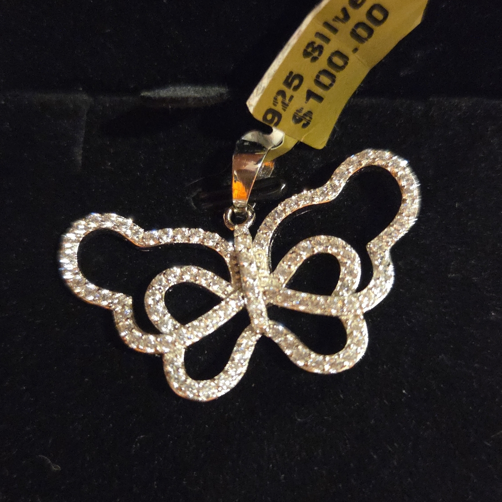 Elegant Silver Butterfly Pendant